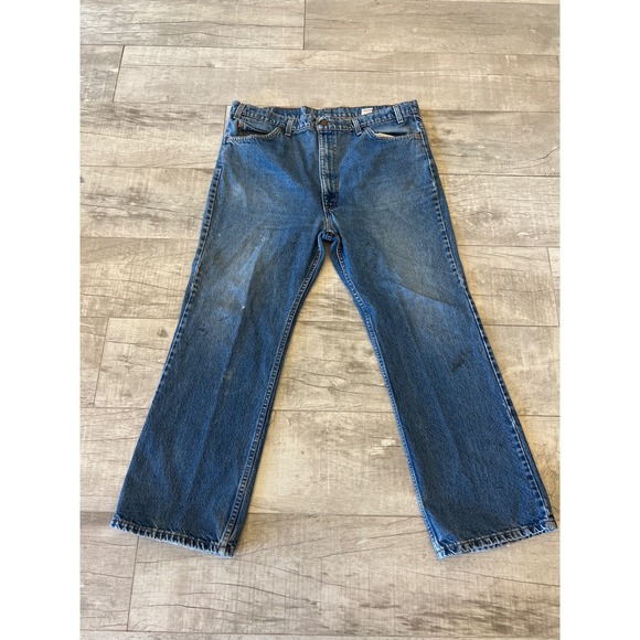 Vintage Levis 517 Jeans Mens W42 L30 Boot Cut Orange Tab Denim Blue - Picture 3 of 8